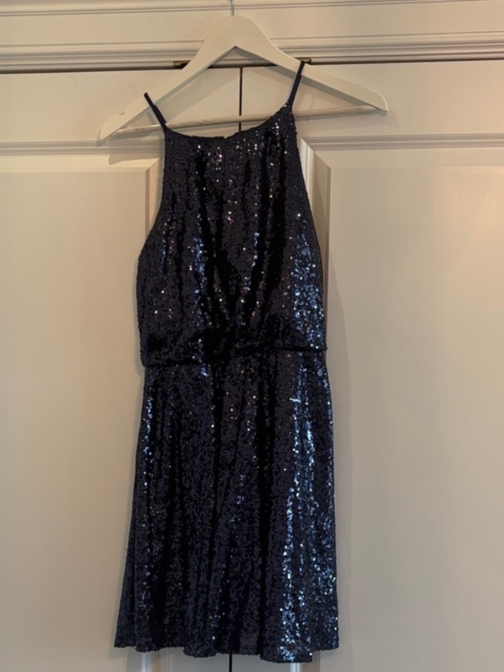 Navy Sequin Mini Dress